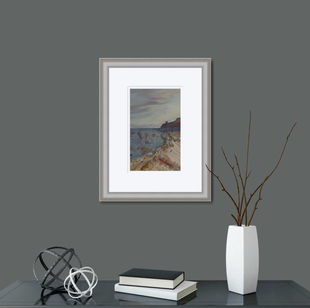 Downhill Beach In Grey Frame In Room