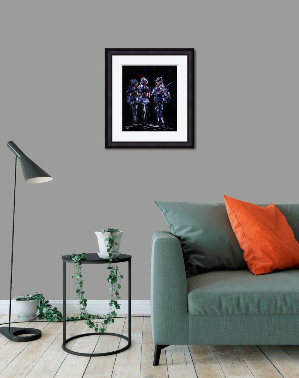 The Rhythm Print (Small) In Black Frame In Room