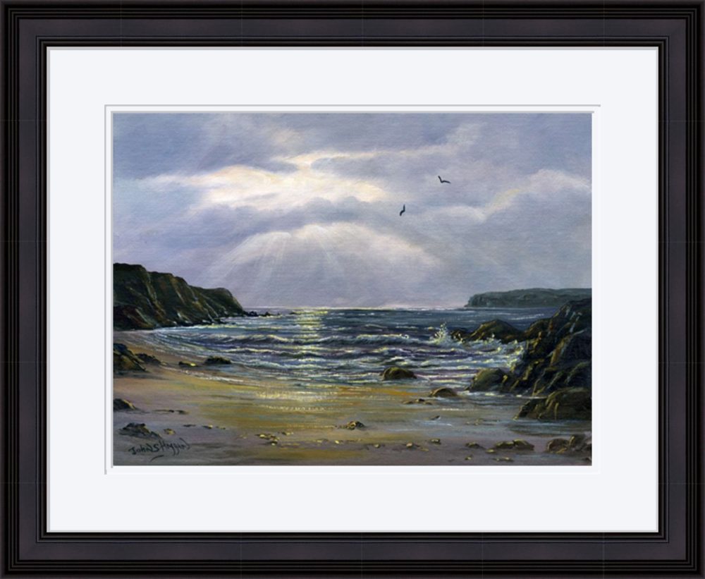Evening On The North Coast Print In Black Frame