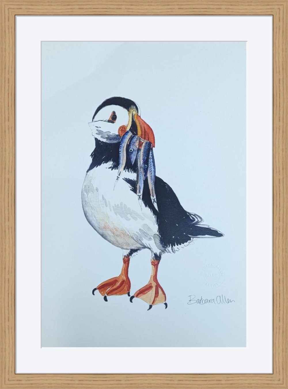 Puffin Print In Wooden Frame