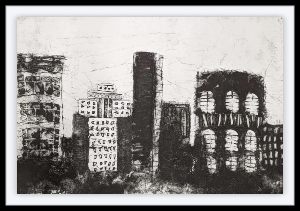 City Skyline In Black Frame