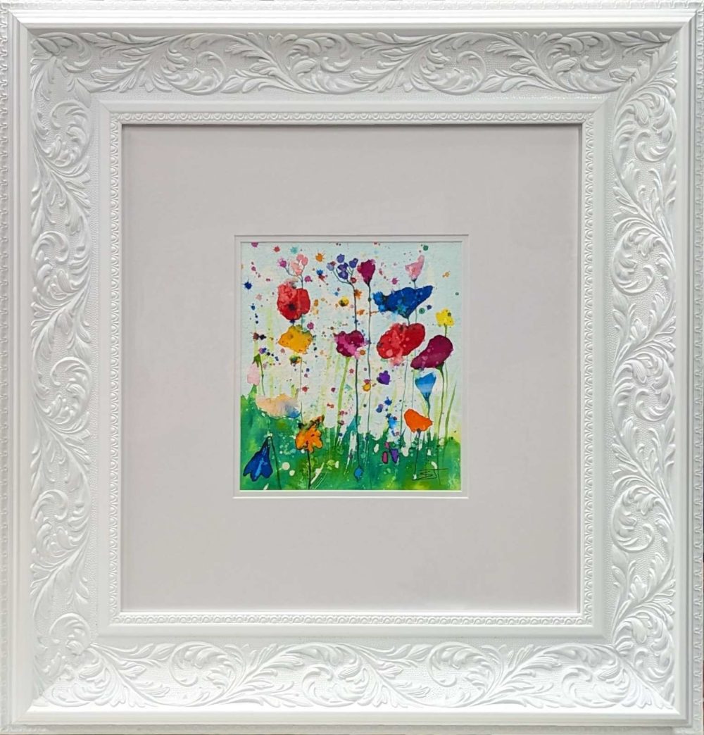 The Flower Meadow In Ornate White Frame