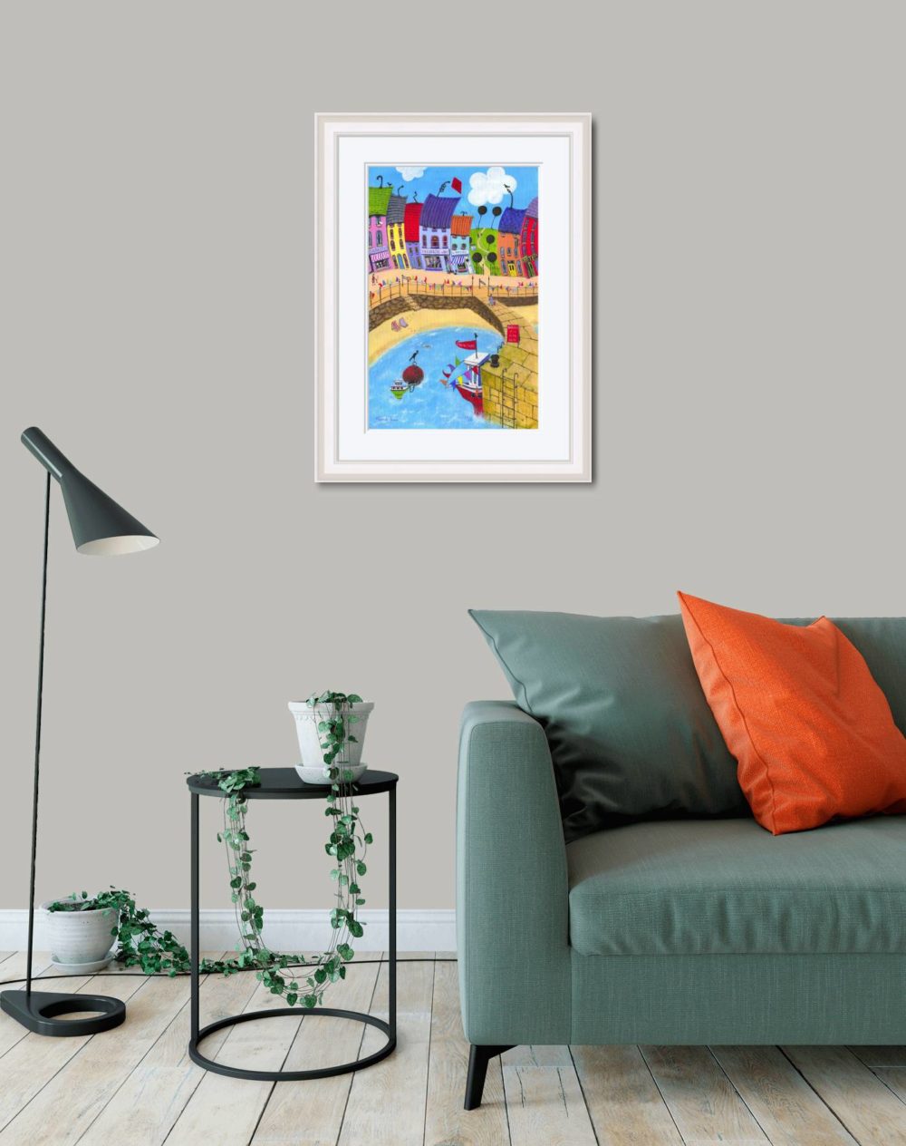 A Day At The Coast Print (Small) In White Frame In Room