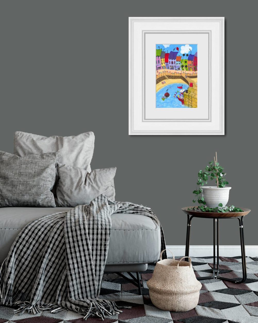 A Day At The Coast In White Frame In Room