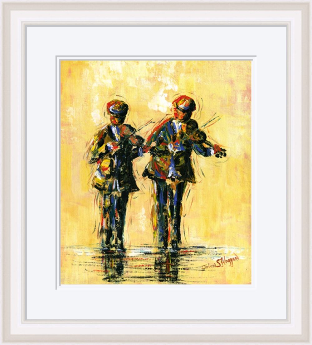 The Fiddlers Print In White Frame
