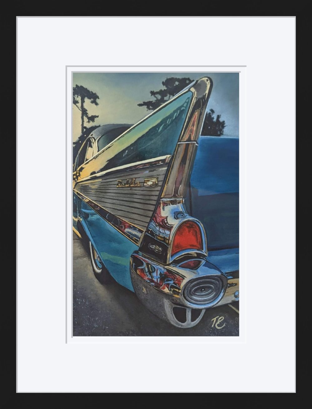 1957 Chevy Bel Air In Black Frame