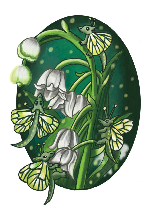 Butterflies and Lily Of The Valley Print