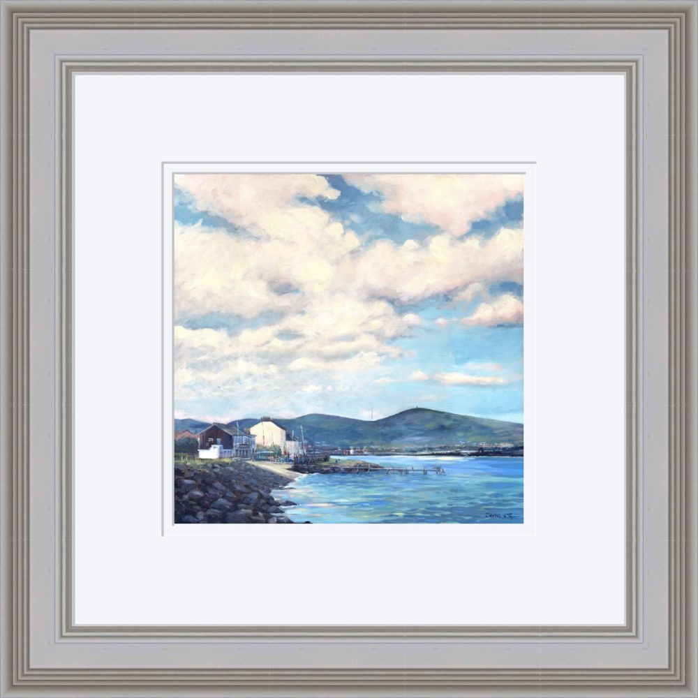 Holywood Old Pier Print In Grey Frame