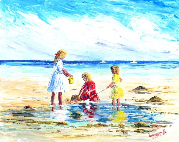 Children In The Rockpools Print