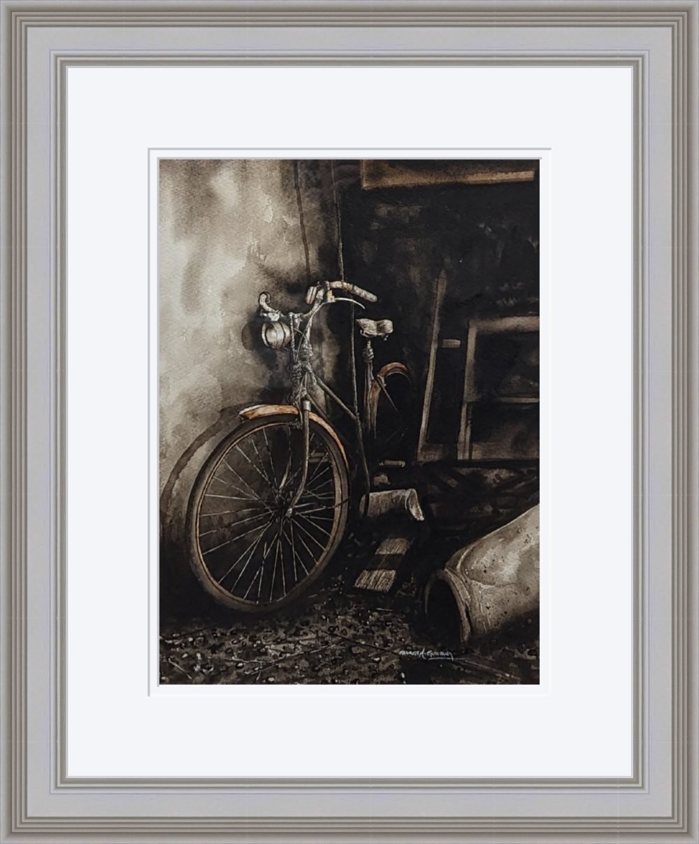 The Old Bike In Grey Frame