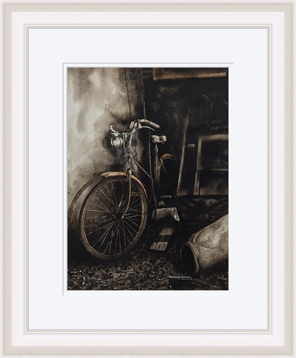 The Old Bike In White Frame