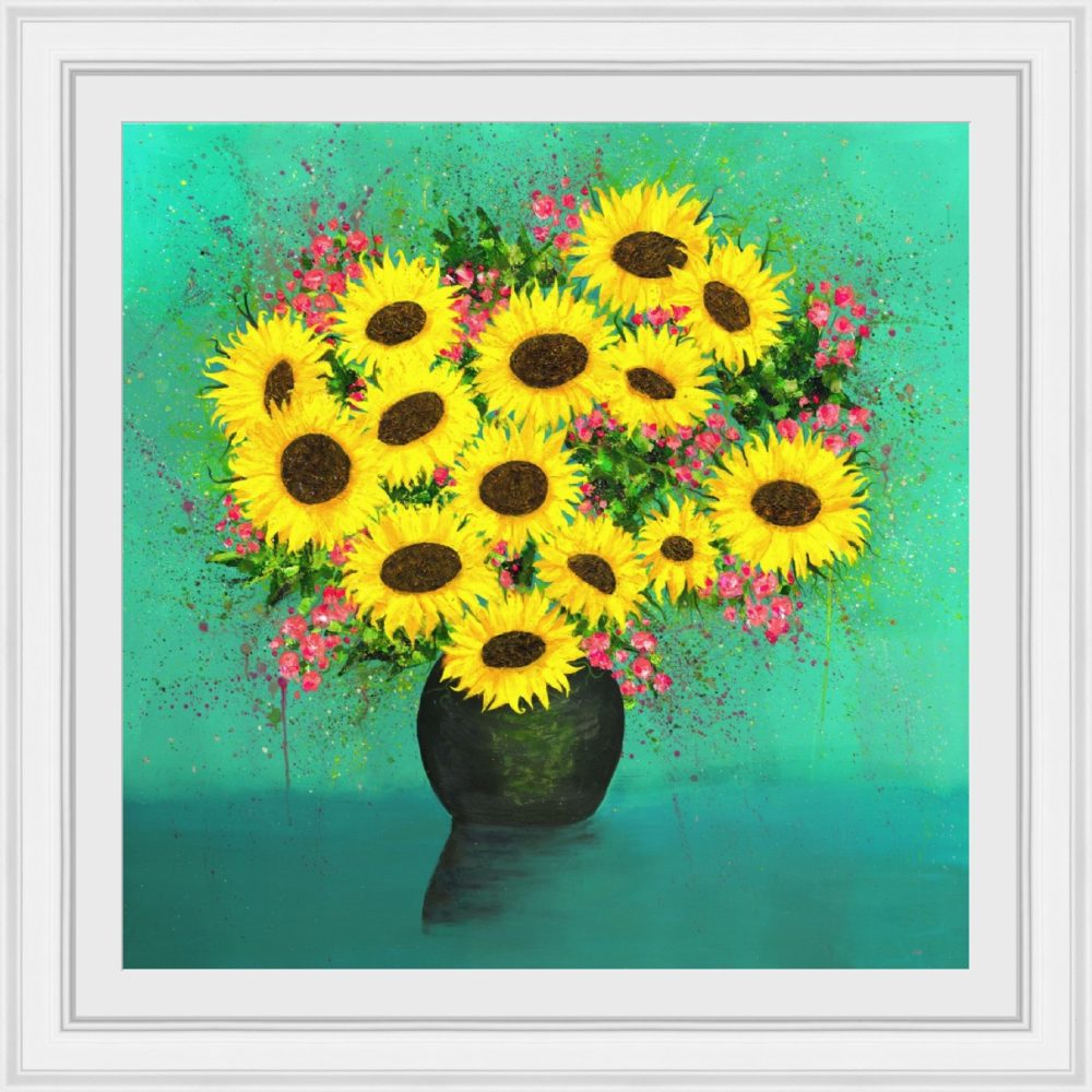 Sunflower Dreams In White Frame