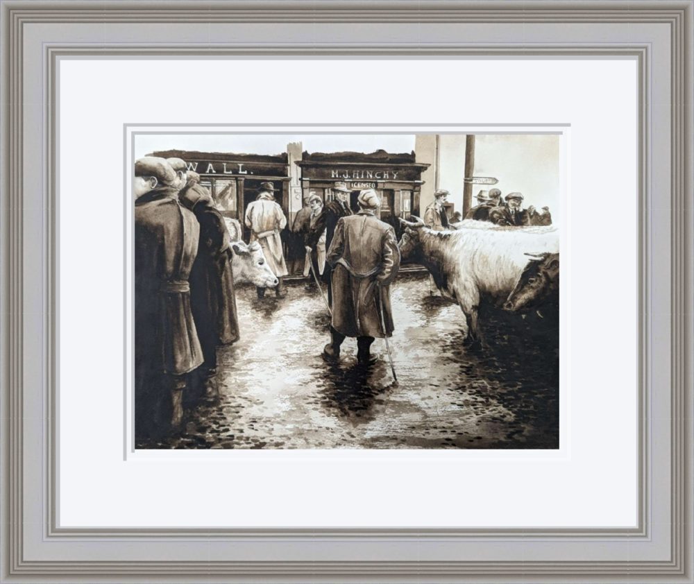 The Cattle Dealers Print In Grey Frame