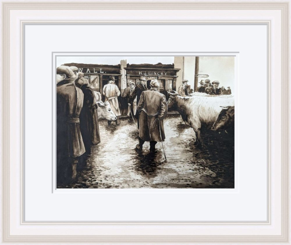 The Cattle Dealers Print In White Frame