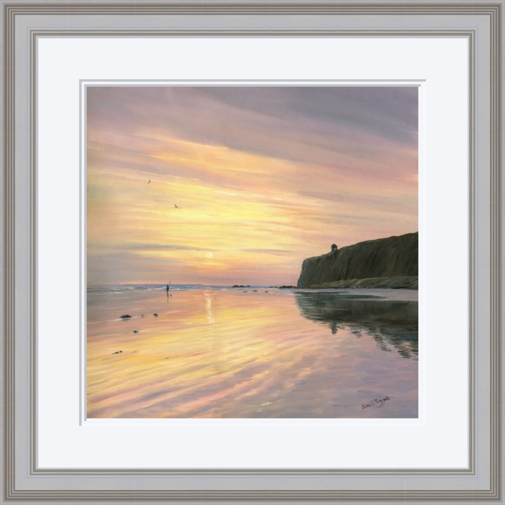 Evening at Downhill Print In Grey Frame