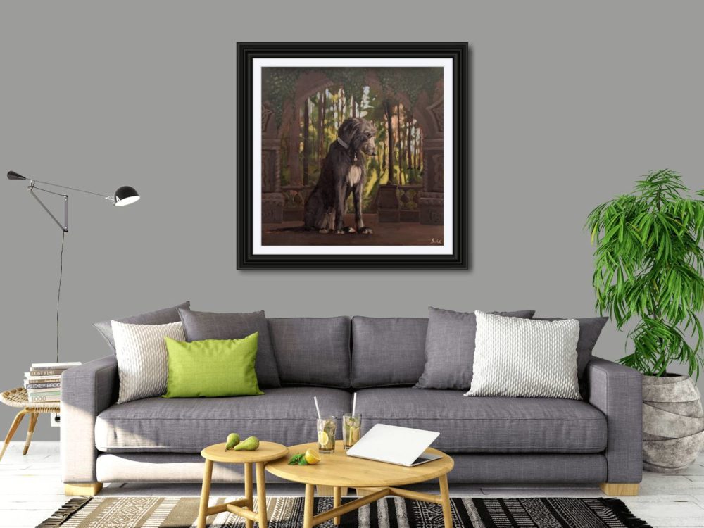 A Forest Passage In Black Frame In Room