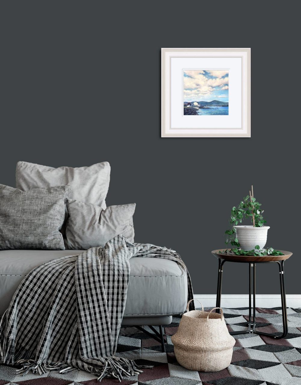 Holywood Old Pier Print (Medium) In White Frame In Room