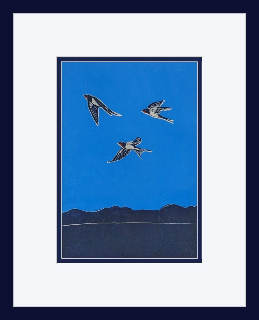 Migration No.4 in Dark Blue Frame