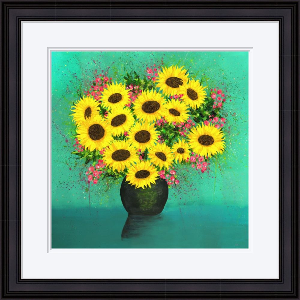 Sunflower Dreams Print In Black Frame