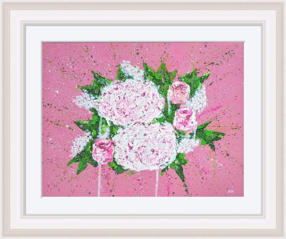 The Love Bouquet In White Frame