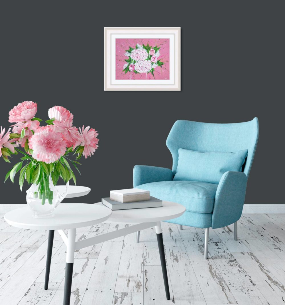 The Love Bouquet In White Frame In Room